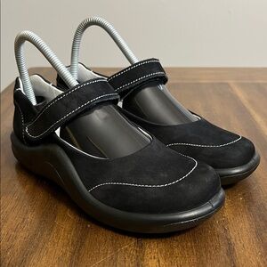 Hammacher Schlemmer Walk On Air Black Mary Jane Shoes Womens Size 8 Eur 38